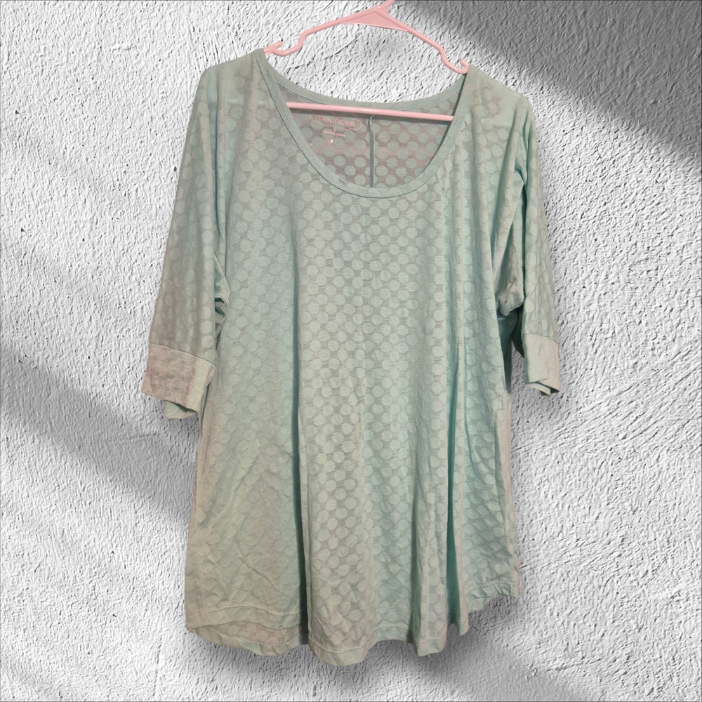 Maurices Seafoam Green Polka Dot Top